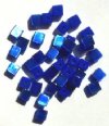 40 4mm Sapphire Fiber Optic Cat Eye Cube Beads